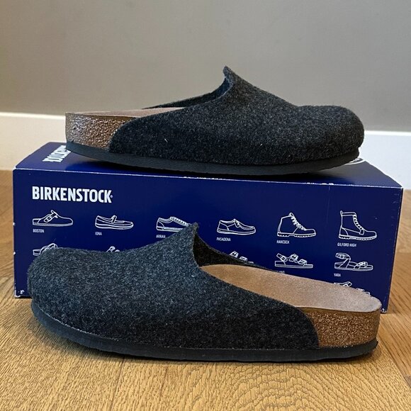 Birkenstock Amsterdams BS Anthracite Felt Slipper Clogs (Anthracite Grey) - Picture 14 of 16